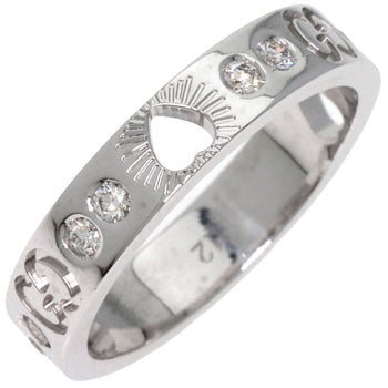 Gucci Ring K18Wg Silver Icon Heart Diamond #12