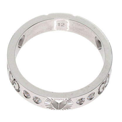 Gucci Ring K18Wg Silver Icon Heart Diamond #12