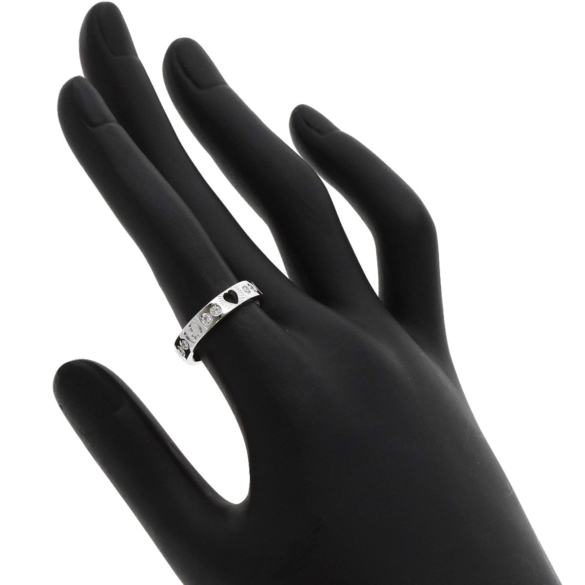 Gucci Ring K18Wg Silver Icon Heart Diamond #12