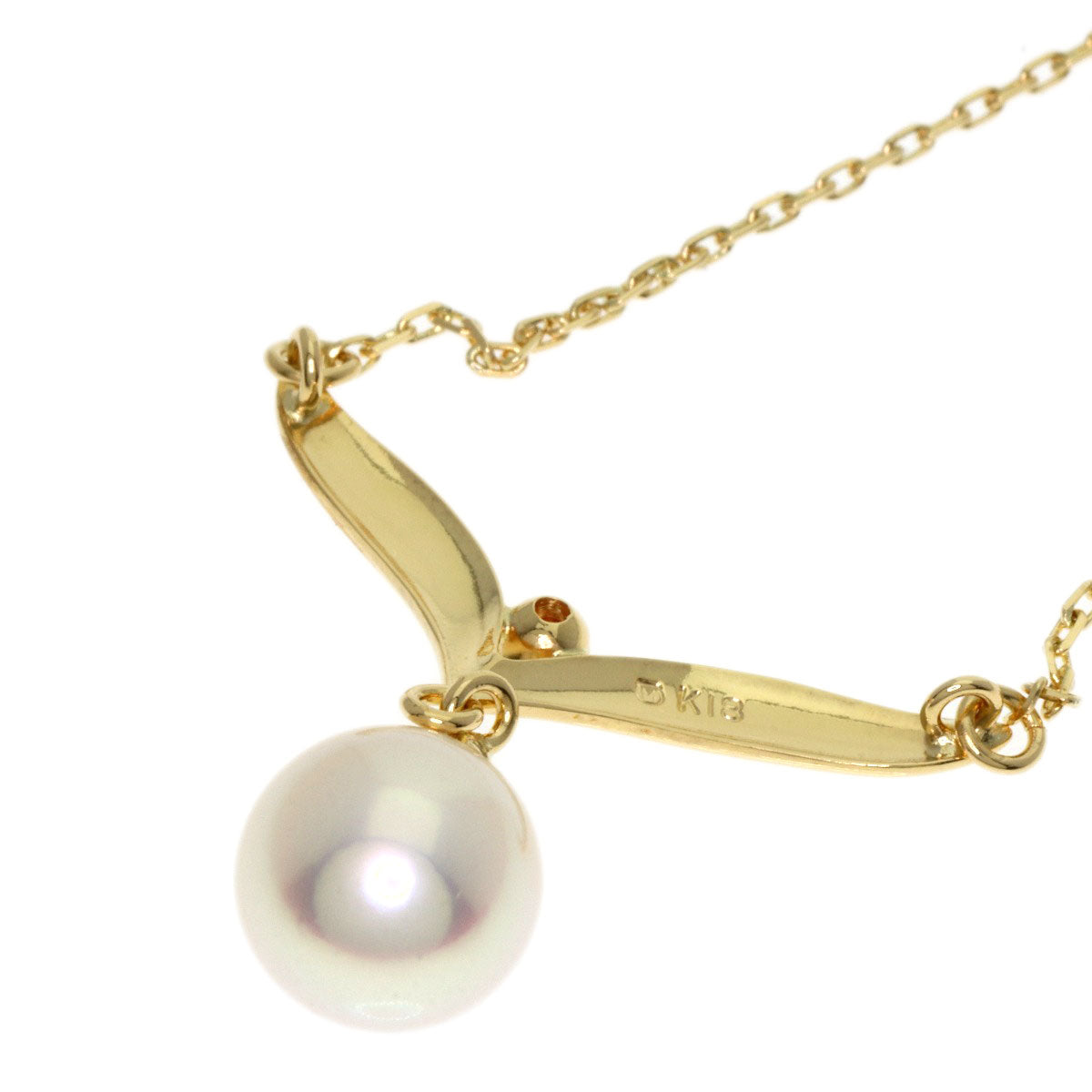 Mikimoto Necklace 18K Yellow Gold Gold Pearl Pearl Diamond
