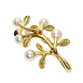Mikimoto Pendant Top 18K Yellow Gold Gold Olive Pearl Swing