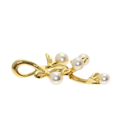 Mikimoto Pendant Top 18K Yellow Gold Gold Olive Pearl Swing
