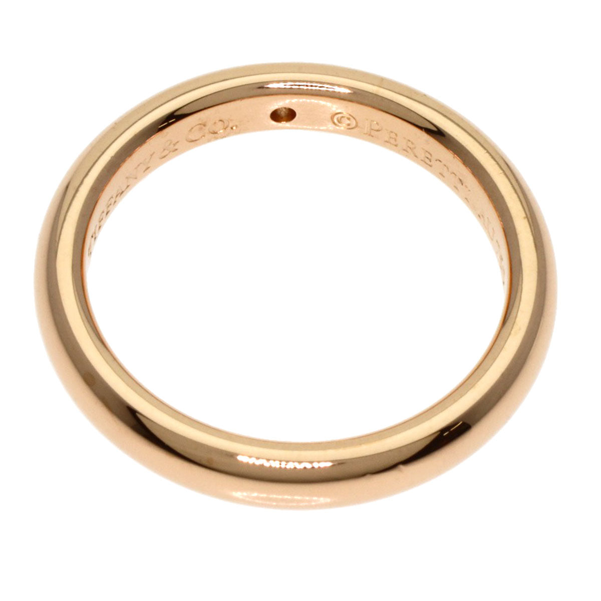 Tiffany&Co. Ring 18K Pink Gold Gold Stacking Band Ring 1P Diamond
