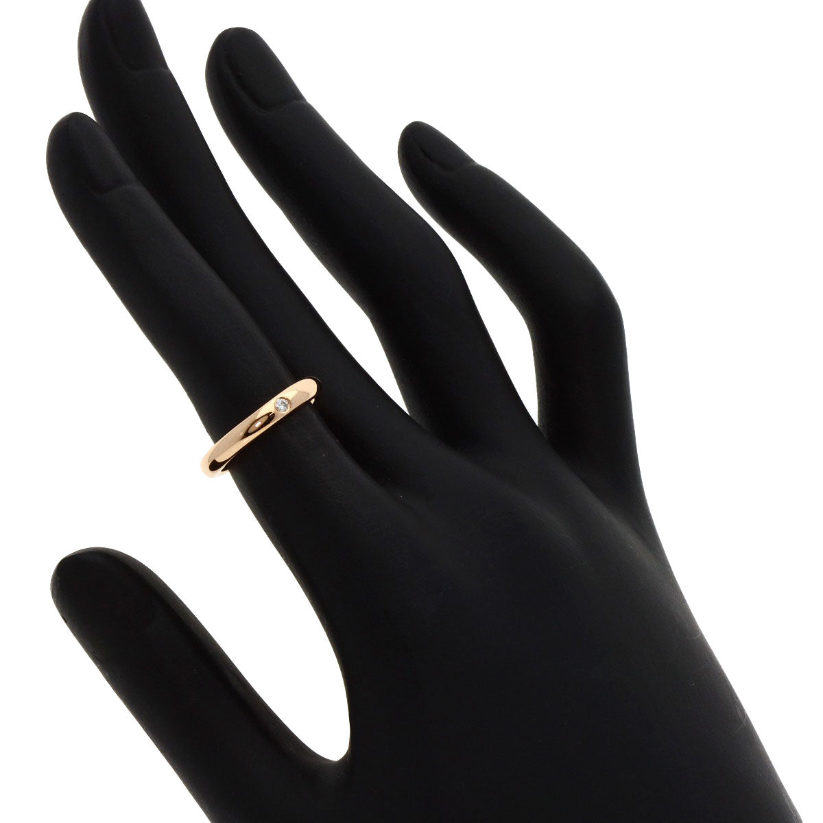 Tiffany&Co. Ring 18K Pink Gold Gold Stacking Band Ring 1P Diamond