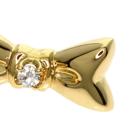 Mikimoto Pendant Top 18K Yellow Gold Gold Ribbon Diamond