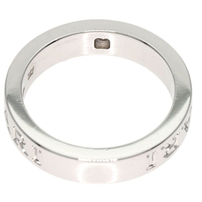 Bvlgari Ring K18Wg Silver Double Logo Diamond Women
