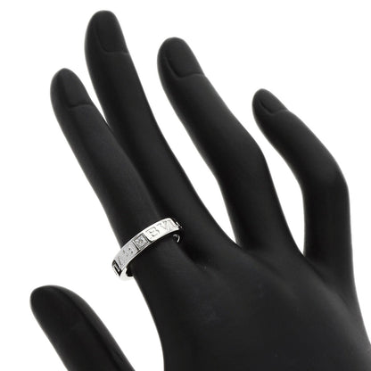 Bvlgari Ring K18Wg Silver Double Logo Diamond Women