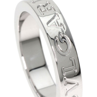 Bvlgari Ring K18Wg Silver Double Logo Diamond Women