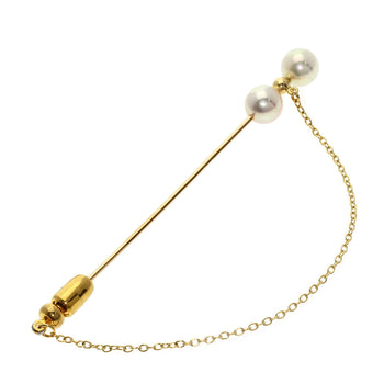 Mikimoto Brooch 18K Yellow Gold Gold Pearl Pin Brooch