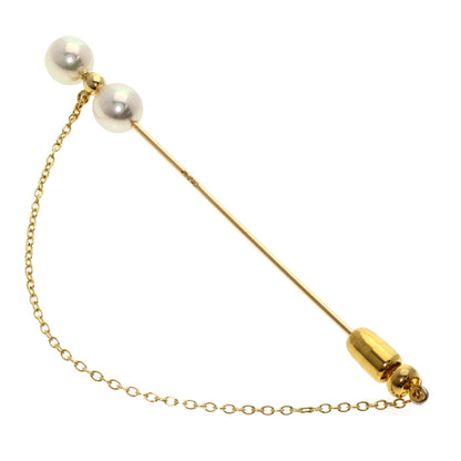 Mikimoto Brooch 18K Yellow Gold Gold Pearl Pin Brooch