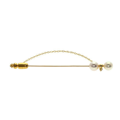 Mikimoto Brooch 18K Yellow Gold Gold Pearl Pin Brooch