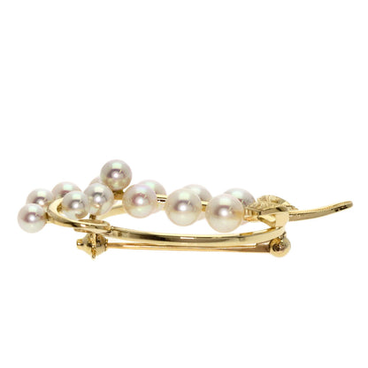 Mikimoto Brooch K14Yg Gold Pearl