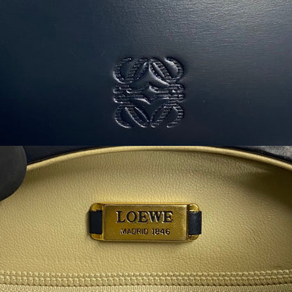 Loewe Handbag Leather Navy Anagram Logo Women