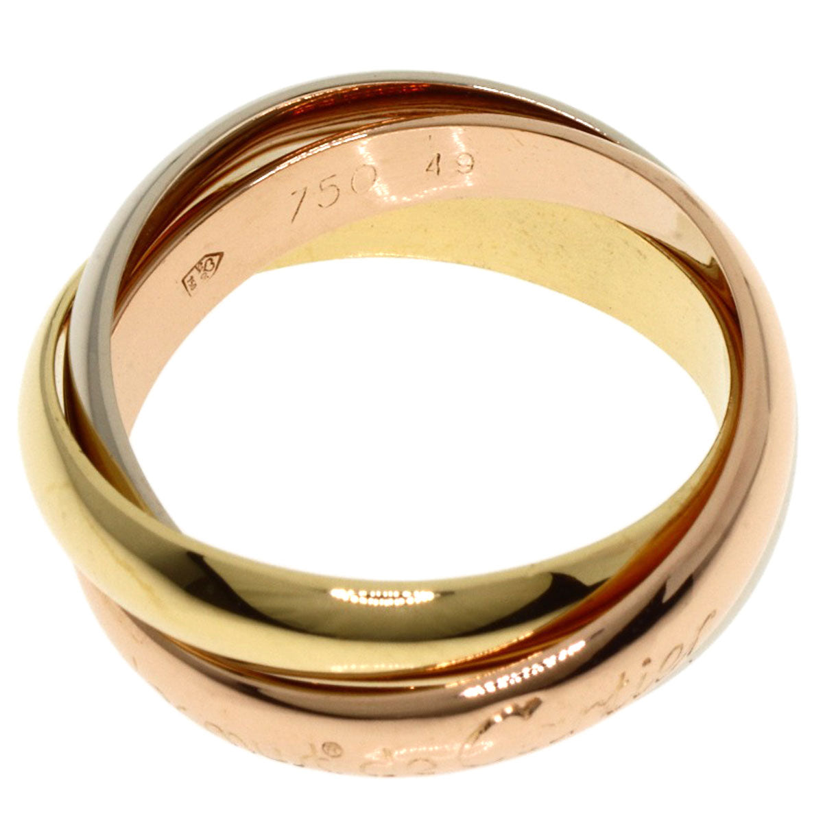 Cartier Ring 18K Yellow Gold Gold Trinity #49