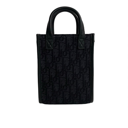 Dior Shoulder Bag Canvas, Leather Black Oblique Pattern North South Women(Unisex)