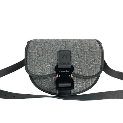Dior Shoulder Bag Canvas Gray Oblique Gallop