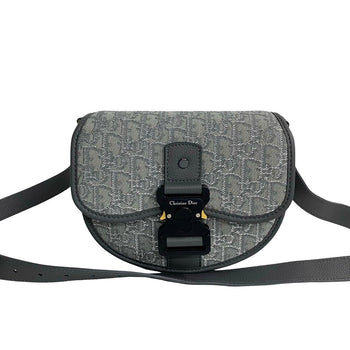 Dior Shoulder Bag Canvas Gray Oblique Gallop