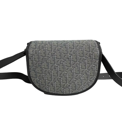 Dior Shoulder Bag Canvas Gray Oblique Gallop