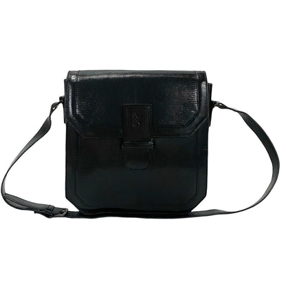 Yves Saint Laurent Shoulder Bag Leather Black Logo Women