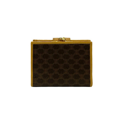 Celine Bifold Wallet Leather, Pvc Brown Macadam Blazonpattern Women(Unisex)
