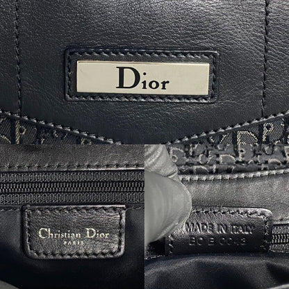 Dior Shoulder Bag Leather, Canvas Black Trotter Pattern Street Chic Women