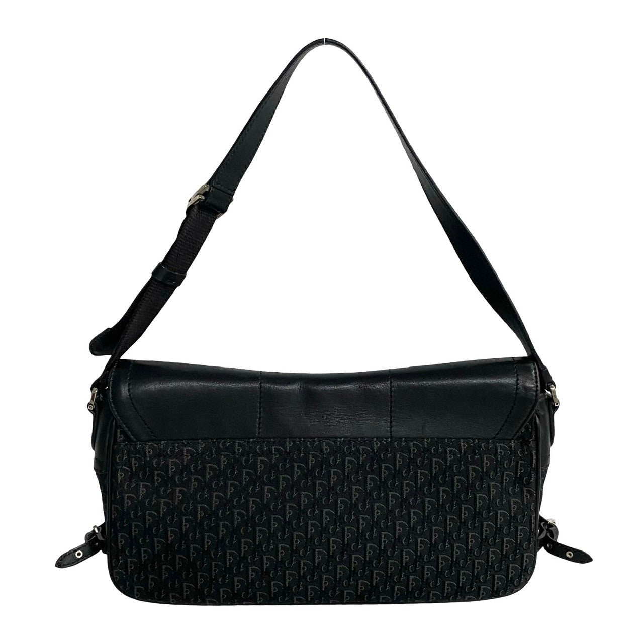Dior Shoulder Bag Leather, Canvas Black Trotter Pattern Street Chic Women