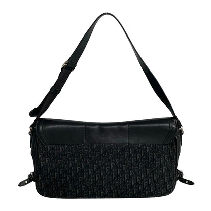Dior Shoulder Bag Leather, Canvas Black Trotter Pattern Street Chic Women