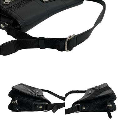 Dior Shoulder Bag Leather, Canvas Black Trotter Pattern Street Chic Women