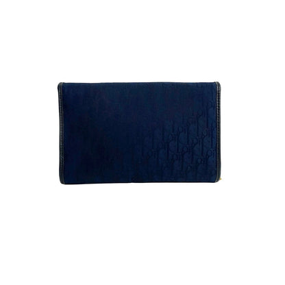 Dior Shoulder Bag Canvas, Leather Navy Trotter Pattern Women