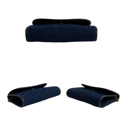 Dior Shoulder Bag Canvas, Leather Navy Trotter Pattern Women