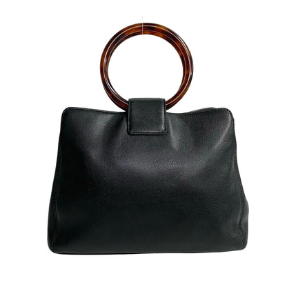 Chanel Handbag Matte Caviar Skin, Plastic Black Coco Mark Women