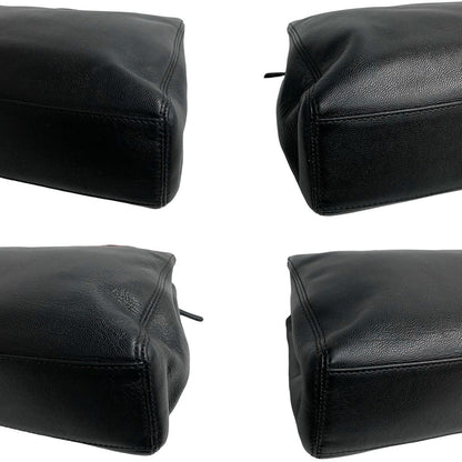 Chanel Handbag Matte Caviar Skin, Plastic Black Coco Mark Women