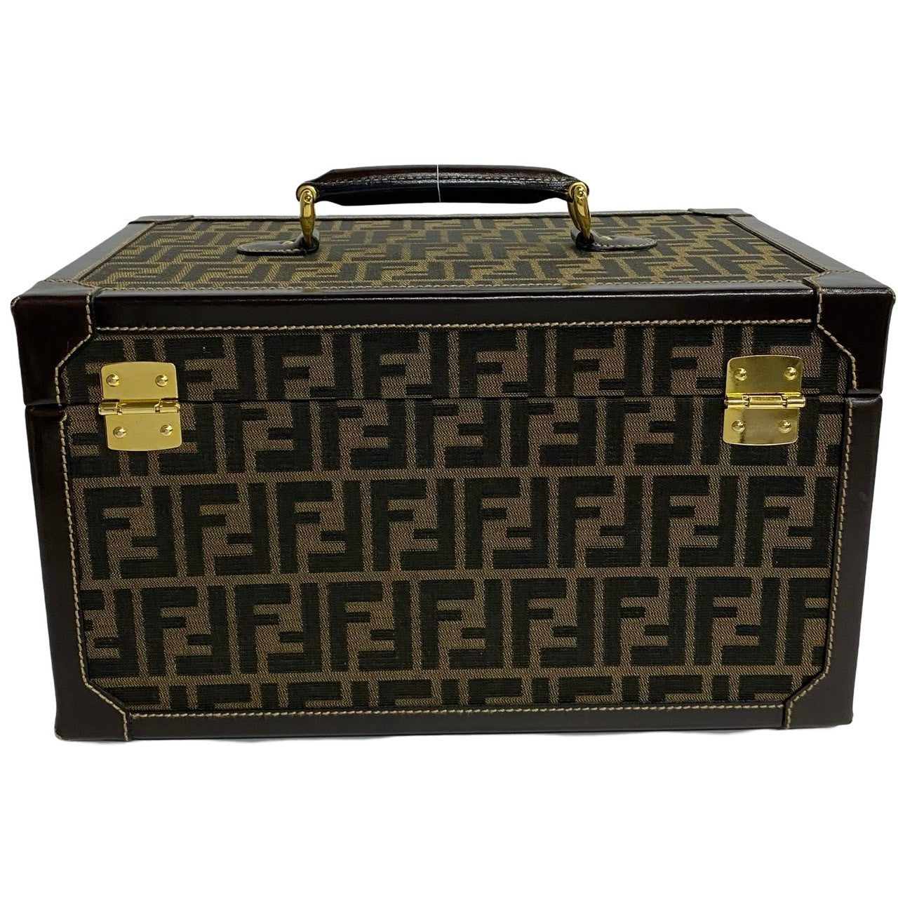 Fendi Handbag Canvas, Leather Brown Zucca Ff Pattern Women