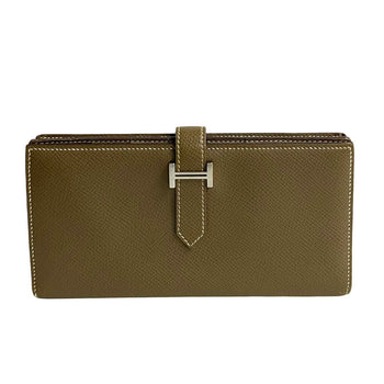 Hermes Long Wallet Purse Epsom, Leather Gray Beansufla Women(Unisex)