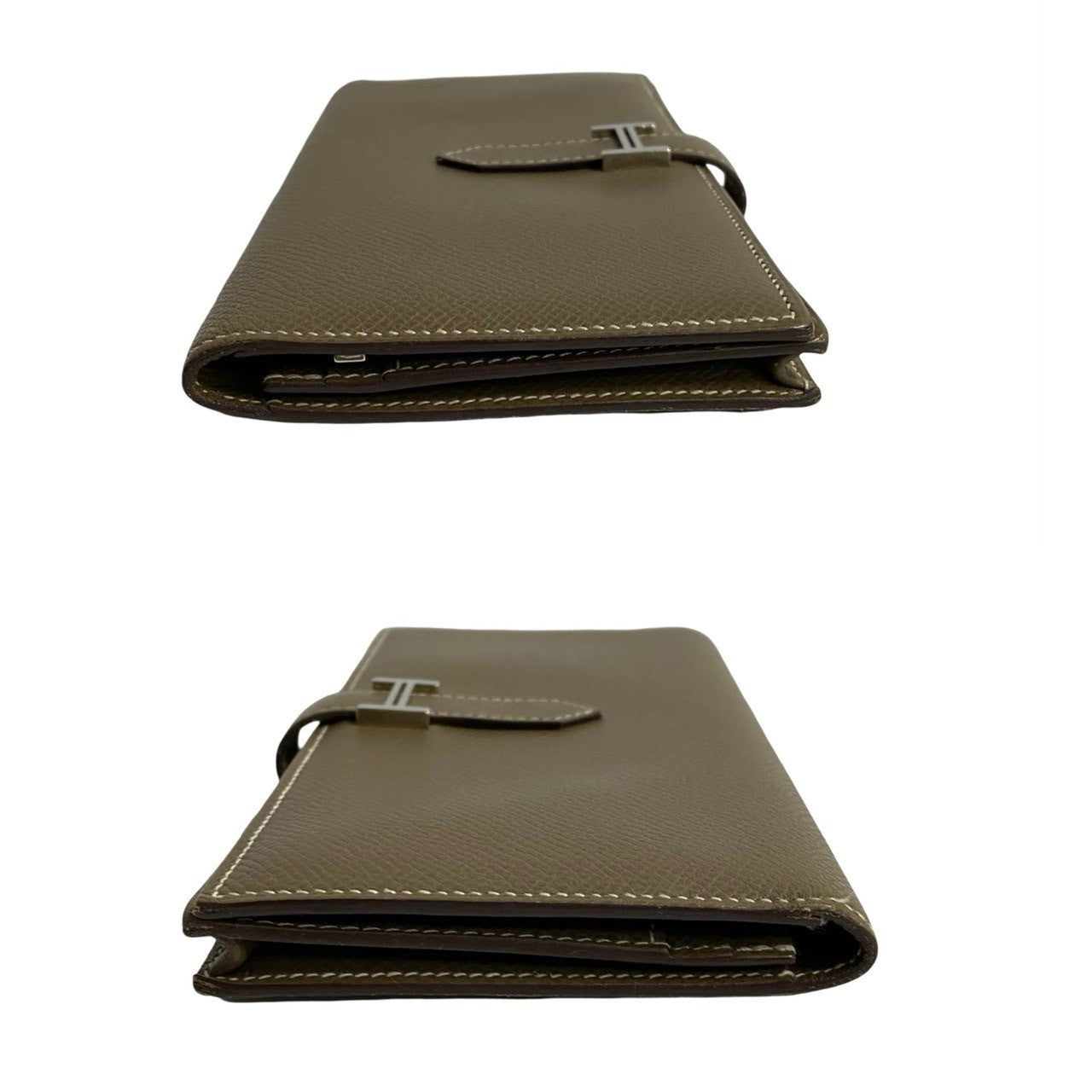 Hermes Long Wallet Purse Epsom, Leather Gray Beansufla Women(Unisex)