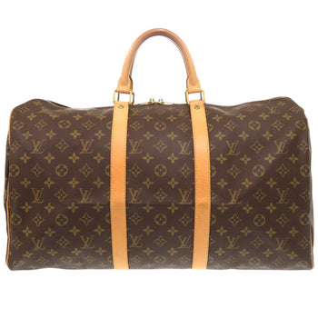 Louis Vuitton Boston Duffel Bag M41426 Monogram Canvas Brown Monogram Keepall 50 Mens