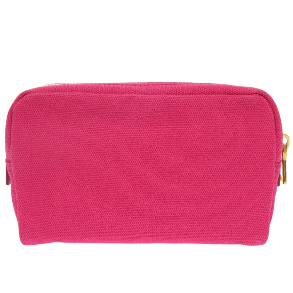 Prada Pouch Canvas Pink Triangle Logo Women