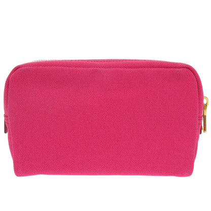 Prada Pouch Canvas Pink Triangle Logo Women