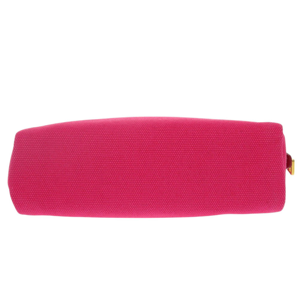 Prada Pouch Canvas Pink Triangle Logo Women