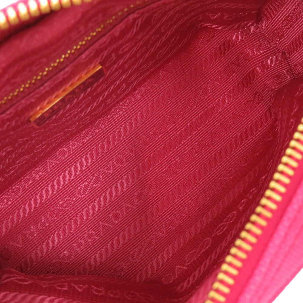 Prada Pouch Canvas Pink Triangle Logo Women