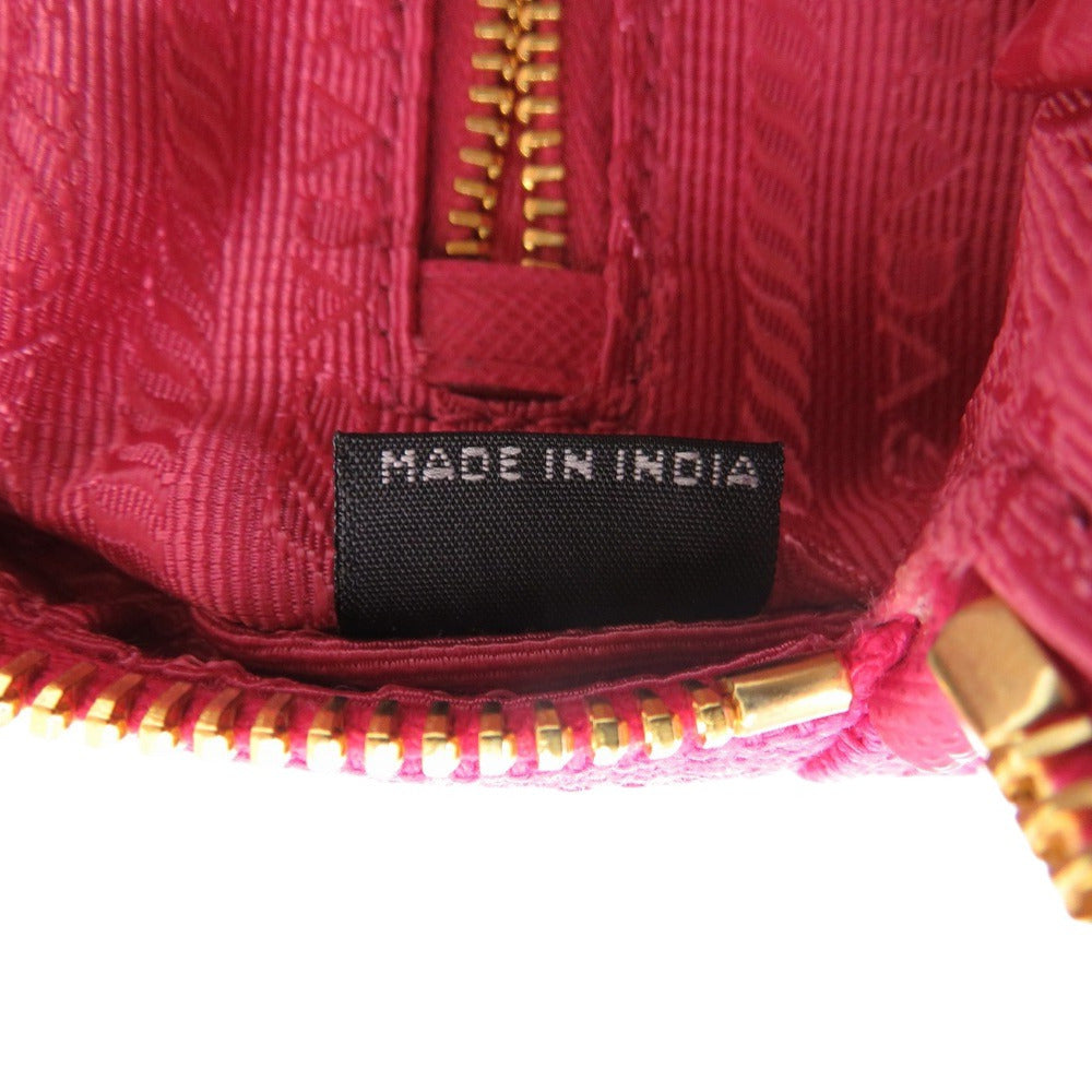 Prada Pouch Canvas Pink Triangle Logo Women