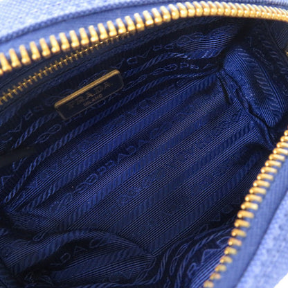 Prada Pouch 1N0175 Canvas Blue Triangle Logo Women