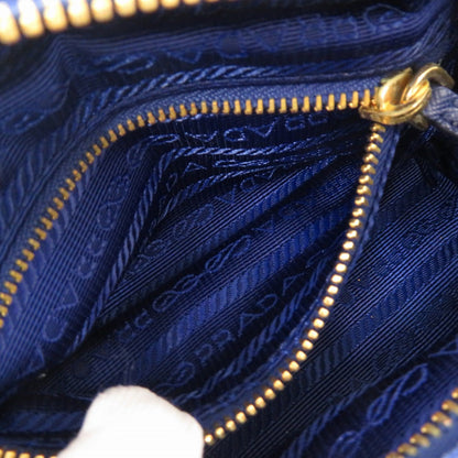 Prada Pouch 1N0175 Canvas Blue Triangle Logo Women