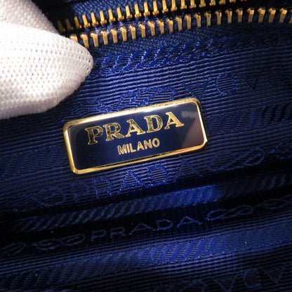 Prada Pouch 1N0175 Canvas Blue Triangle Logo Women