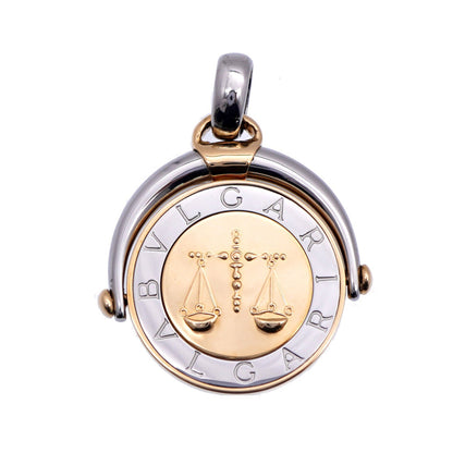 Bvlgari Pendant Top K18 Yellow Gold, Stainless Steel Gold Horoscope Libra Women