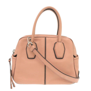 Tod'S Handbag Leather Pink Mikey Mini Bowler Women