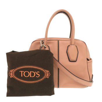 Tod'S Handbag Leather Pink Mikey Mini Bowler Women
