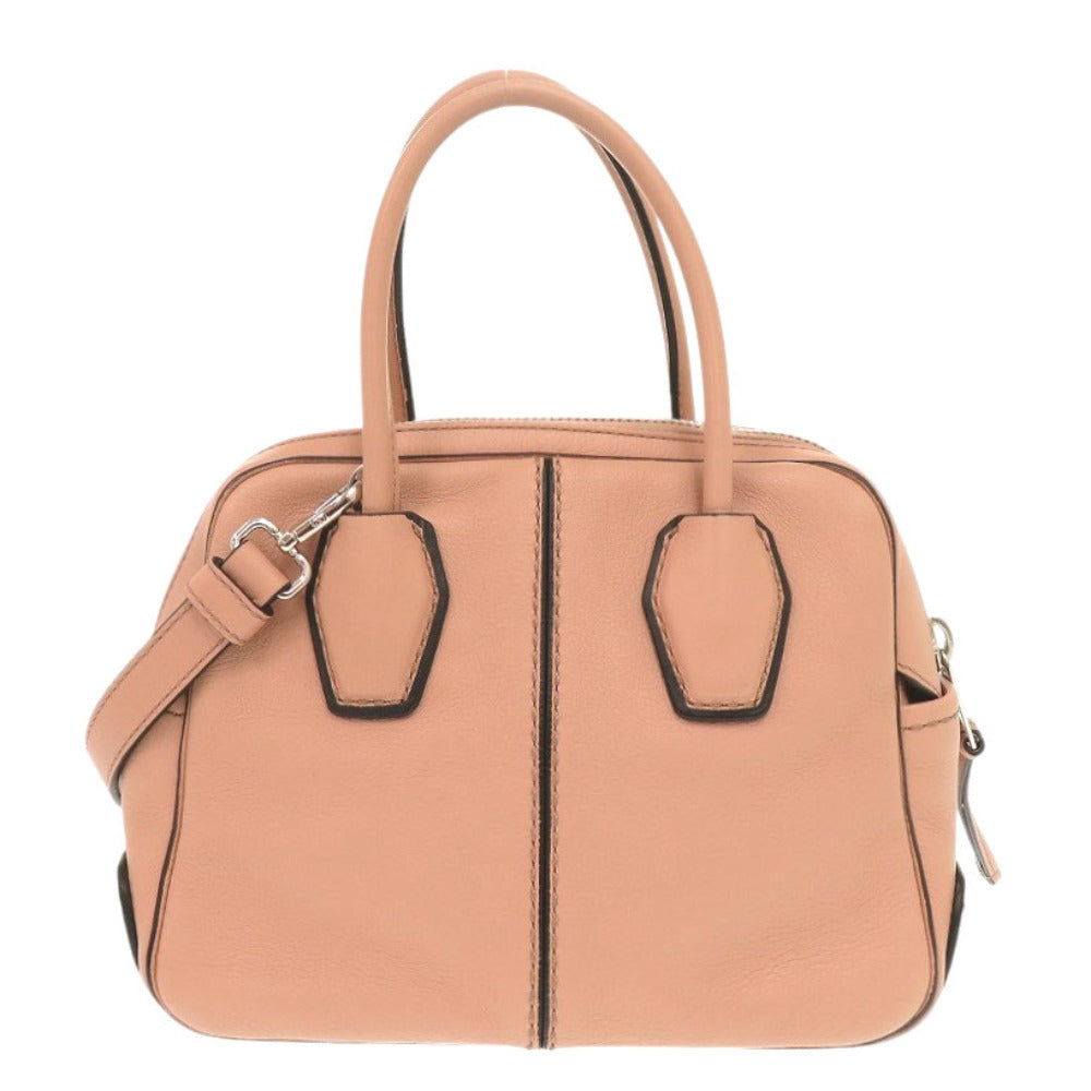 Tod'S Handbag Leather Pink Mikey Mini Bowler Women