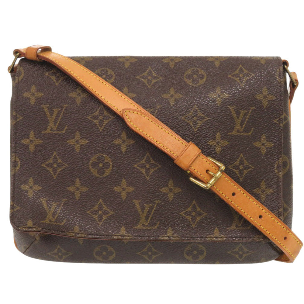 Louis Vuitton Shoulder Bag M51388 Monogram Canvas Brown Monogram Musette Tango Short Strap Women