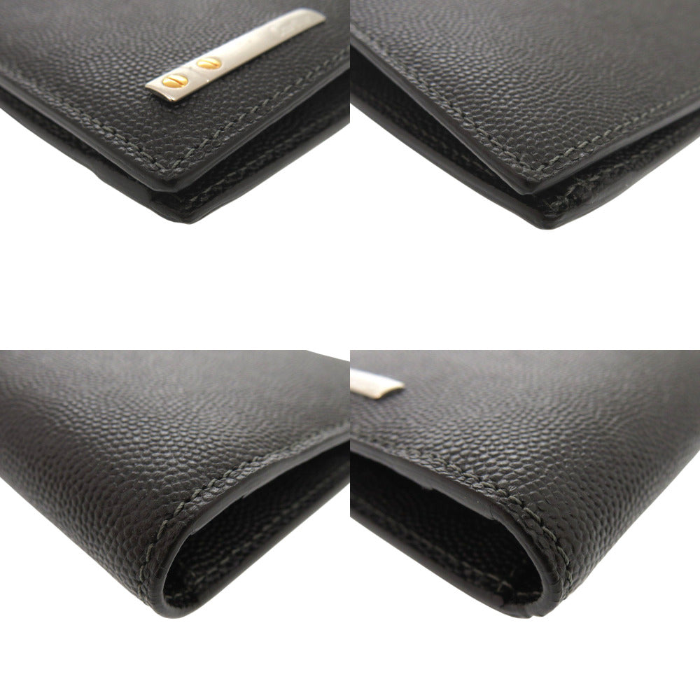 Cartier Long Wallet Purse L3000770 Leather Black Bifold Wallet Billfold Santos Mens
